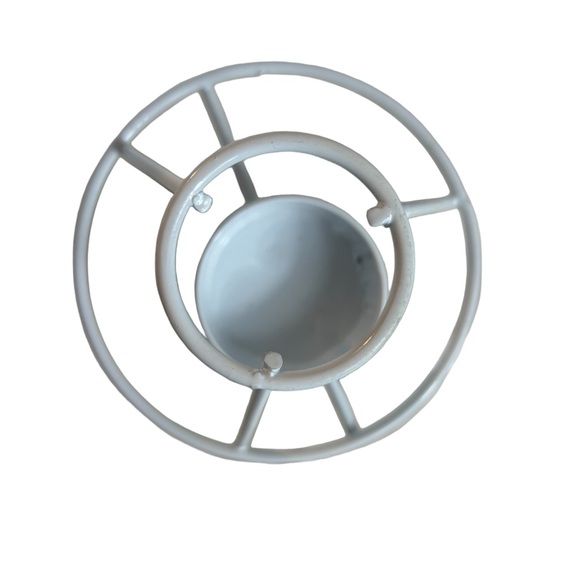 Snowmen Tea Light Votive Lamp Glass Snowflake Shade Blue White Christmas Vtg - Picture 5 of 8